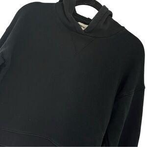 Madewell MWL Terry Cropped Hoodie Womens Small Black Soft Lounge